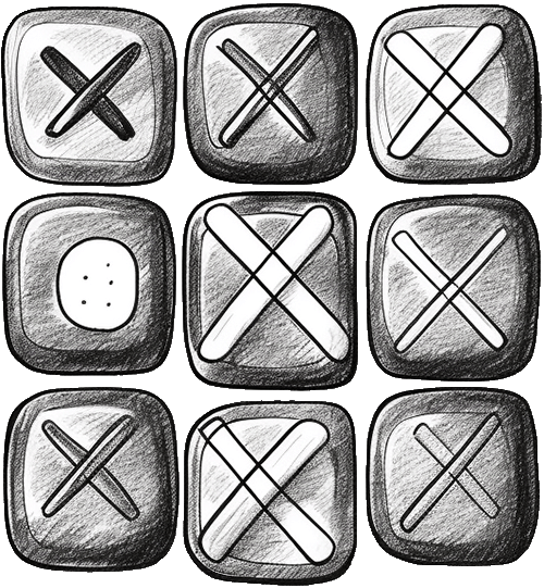 Hand-draw tictac toe game board